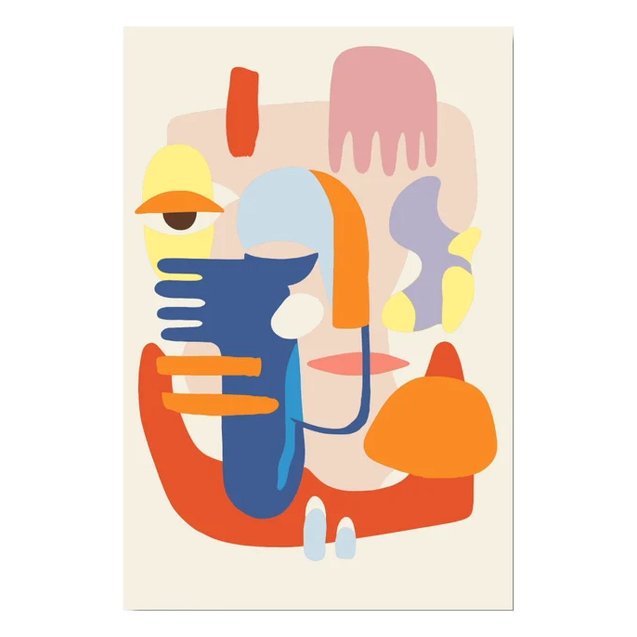 Vrijstaand ontwerp Abstract Portret zonder achtergrond