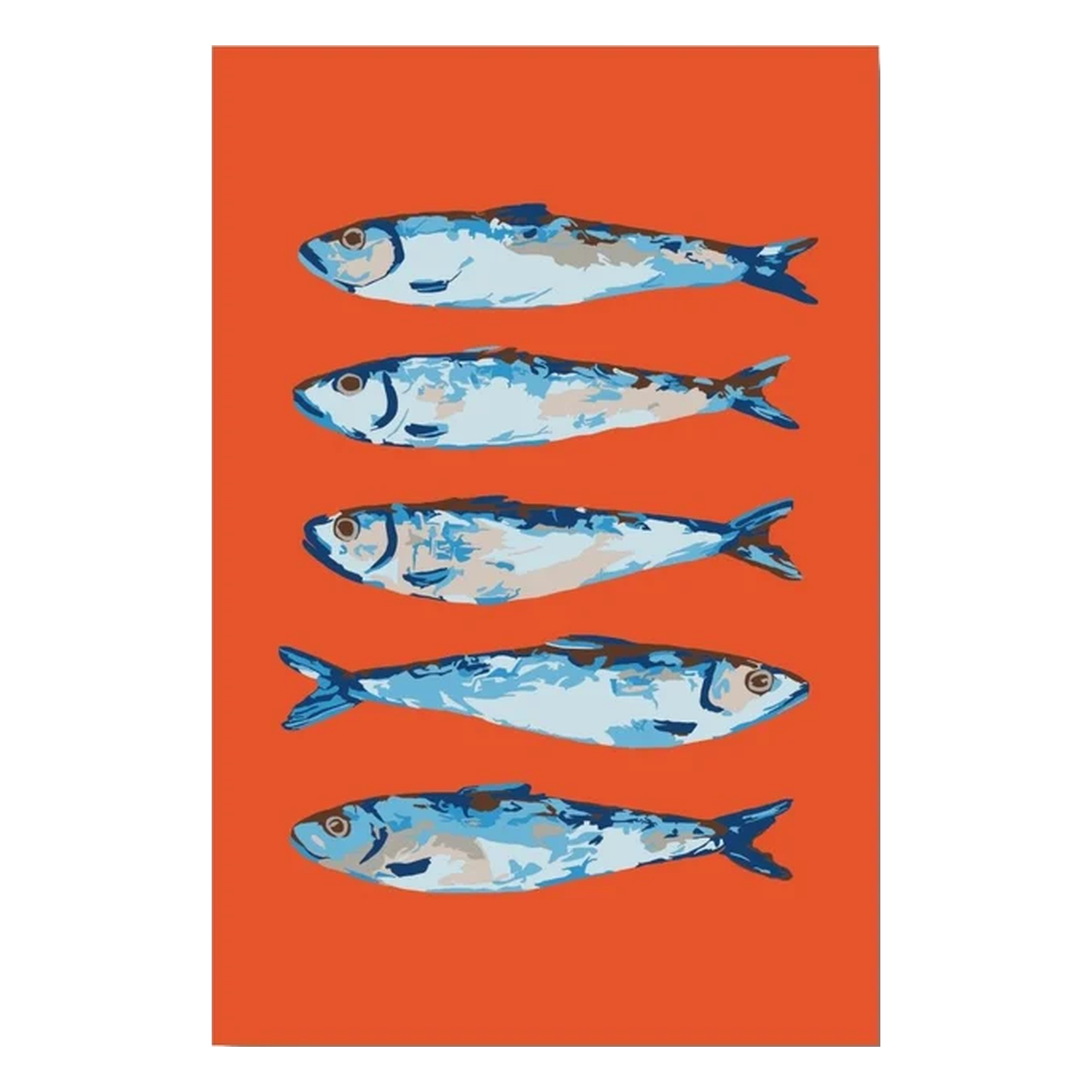 Vrijstaand ontwerp Blauwe Sardines zonder achtergrond