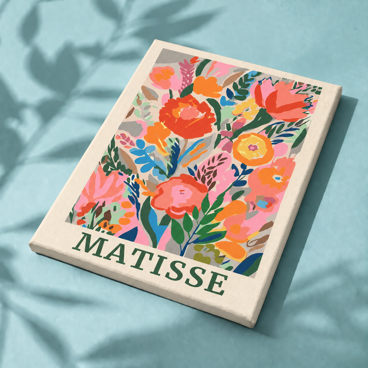 Bloemenposter als afgewerkt canvas