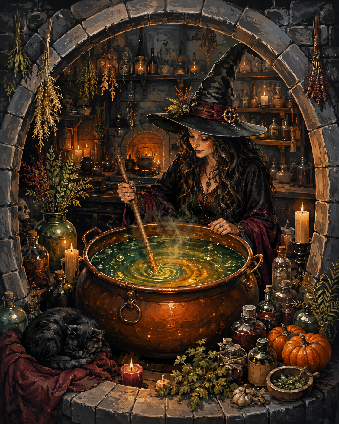 Schilderen op nummer Brouwen bij kaarslicht – Halloween