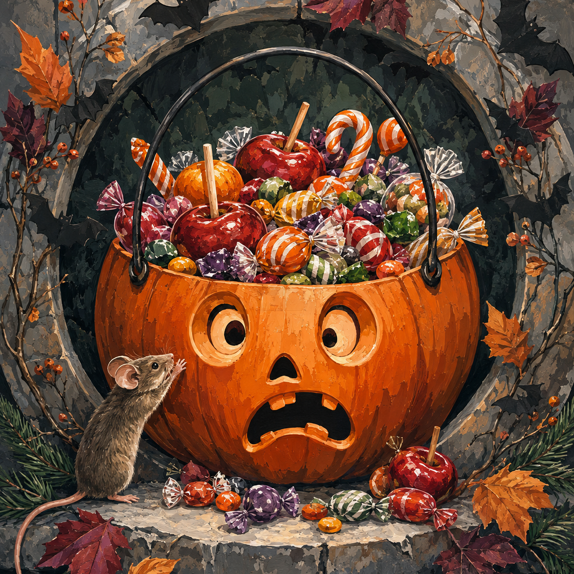 Schilderen op nummer De angstaanjagende snoepemmer – Halloween