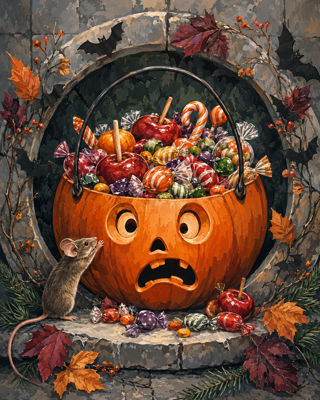 Schilderen op nummer De angstaanjagende snoepemmer – Halloween