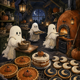 Schilderen op nummer De bakkerij van kleine geesten – Halloween