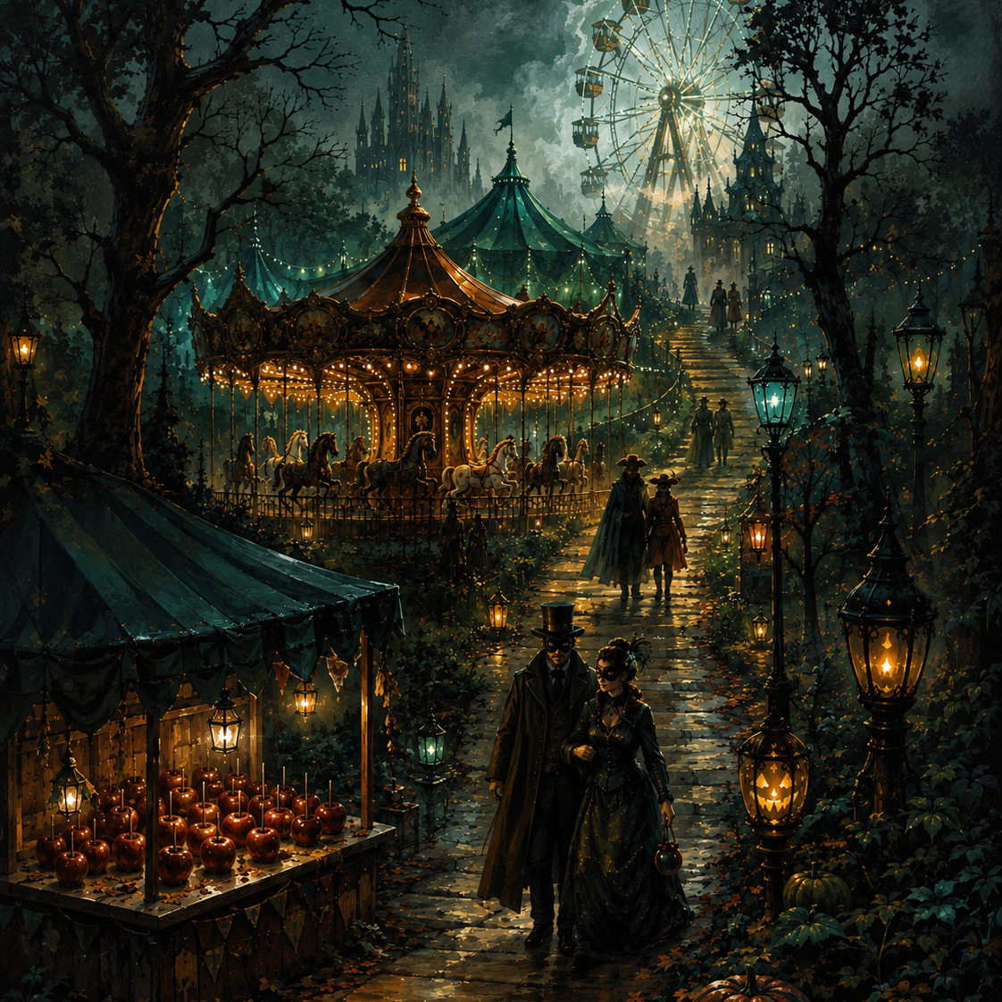 Schilderen op nummer De betoverde nachtkermis – Halloween