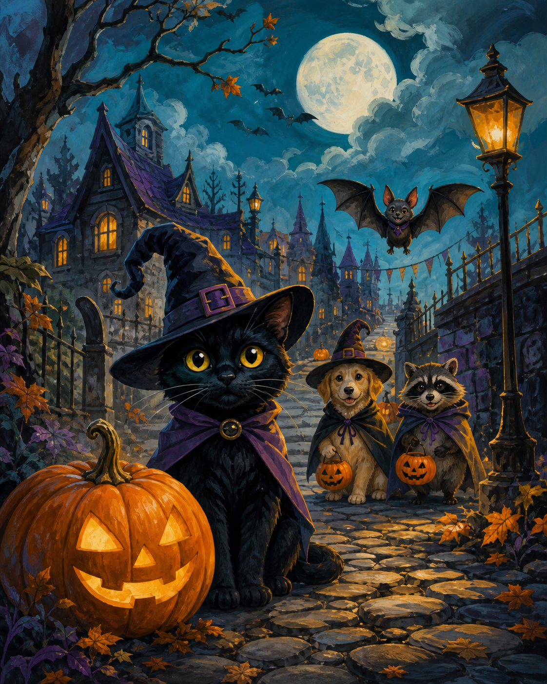 Schilderen op nummer De dierlijke spookbende – Halloween