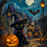 Schilderen op nummer De dierlijke spookbende – Halloween