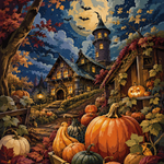 Schilderen op nummer De kleurrijke pompoenboerderij – Halloween