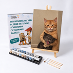 De Onvrijwillige Knuffel met verf en penselen