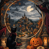 Schilderen op nummer De weg naar het lichtjesdorp – Halloween
