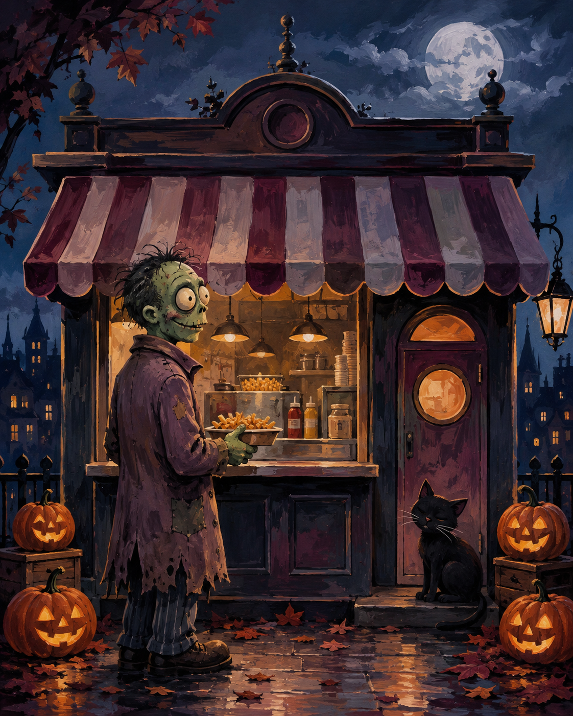 Schilderen op nummer De zombie voor de snackbar – Halloween