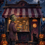 Schilderen op nummer De zombie voor de snackbar – Halloween