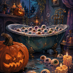 Schilderen op nummer Het bad met honderd ogen – Halloween