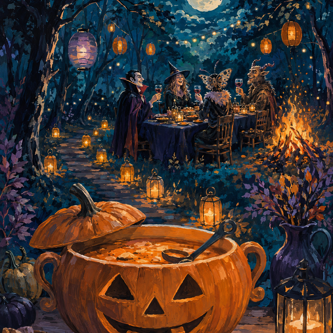Schilderen op nummer Het feest van de nachtfiguren – Halloween