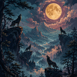 Schilderen op nummer Huilen onder de volle maan – Halloween