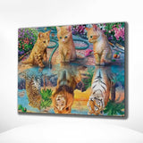 Diamond Painting Katjes en Leeuwen