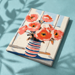 Koraalbloemen als afgewerkt canvas