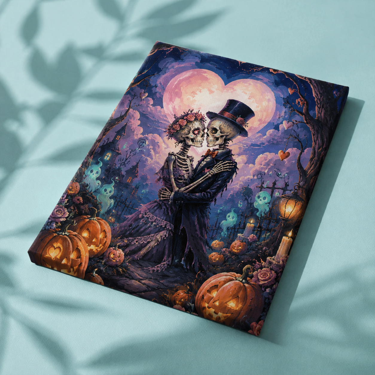 Afgewerkt canvas Liefde tot op het bot op stof