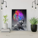 Diamond Painting Gekleurde Olifant