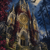 Schilderen op nummer Schaduwen van de gotische kerk – Halloween