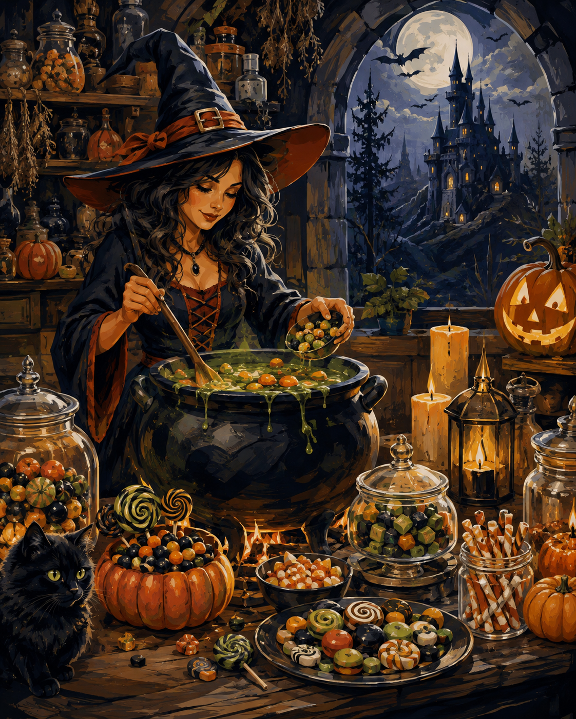 Schilderen op nummer Snoep uit de heksenkeuken – Halloween