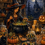 Schilderen op nummer Snoep uit de heksenkeuken – Halloween