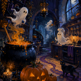 Schilderen op nummer Spoken in de middernachtkeuken – Halloween