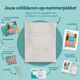 Inhoud van het schilderen-op-nummerpakket Zeezicht