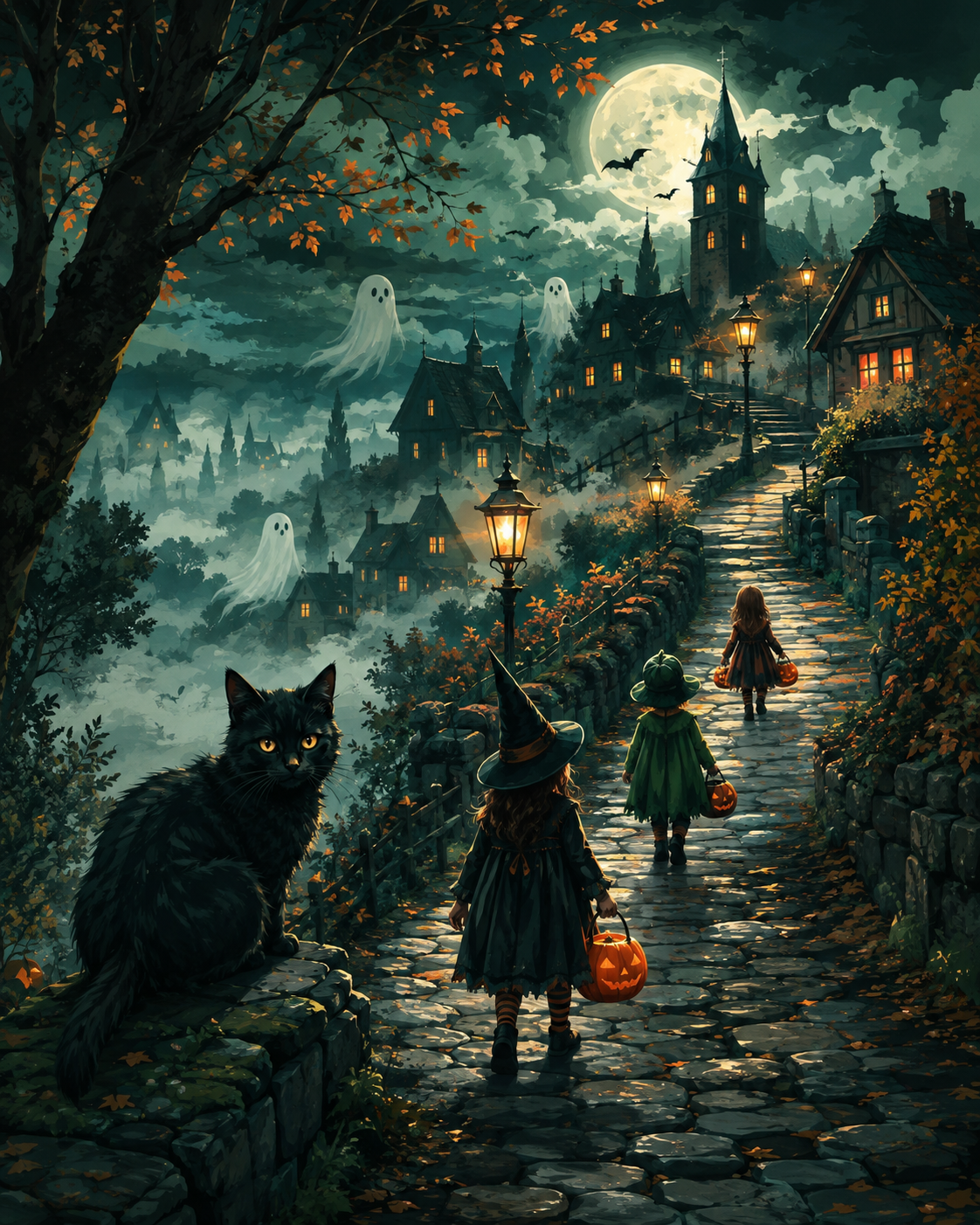 Schilderen op nummer Zoete buit in de spooknacht – Halloween