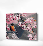 Schilderen op nummer Vogel met Roze Bloemen