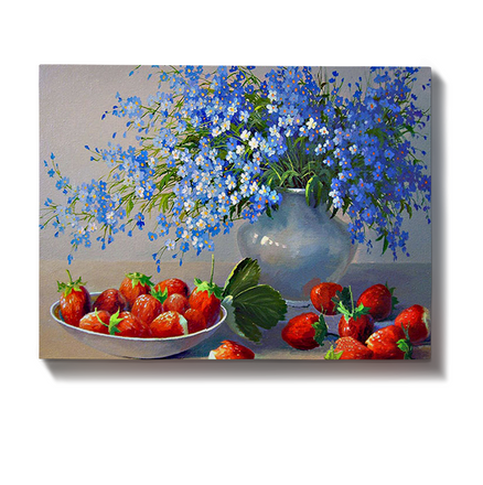Schilderen op nummer Bloemen met Aardbei
