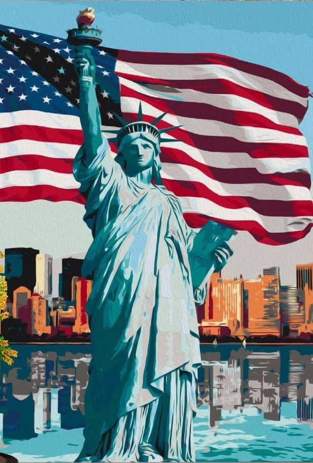 Schilderen op nummer Vrijheidsbeeld Amerika