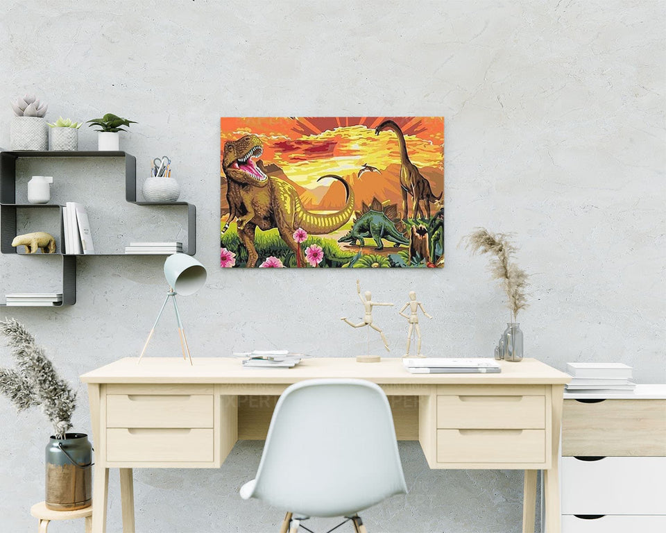 Schilderen op nummer Dinosaurus