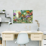 Schilderen op Nummer Fiets met Bloemen