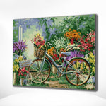 Schilderen op Nummer Fiets met Bloemen