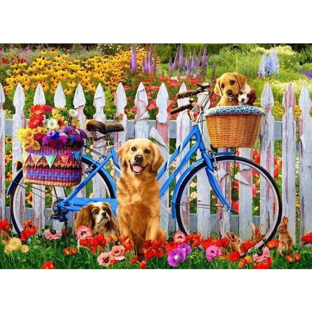 Schilderen op Nummer Fietsje met Honden