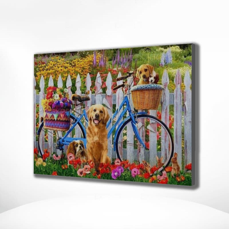Schilderen op Nummer Fietsje met Honden