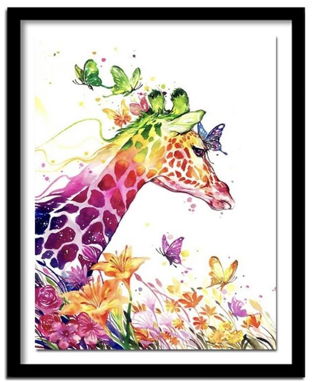 Schilderen op Nummer Kleurrijke Giraf