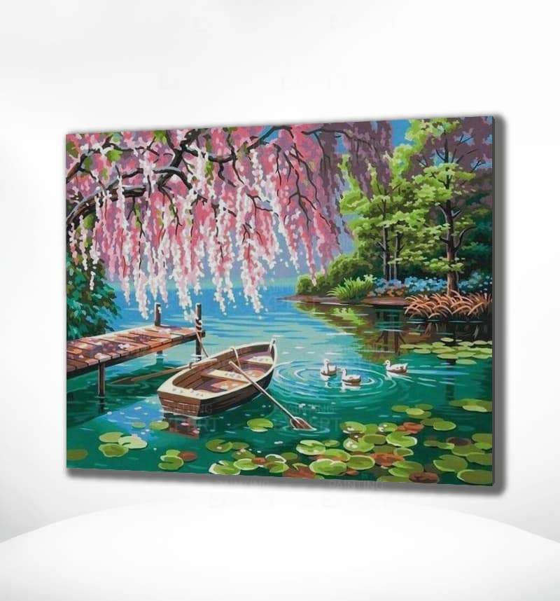 Schilderen op Nummer Landschap Boot