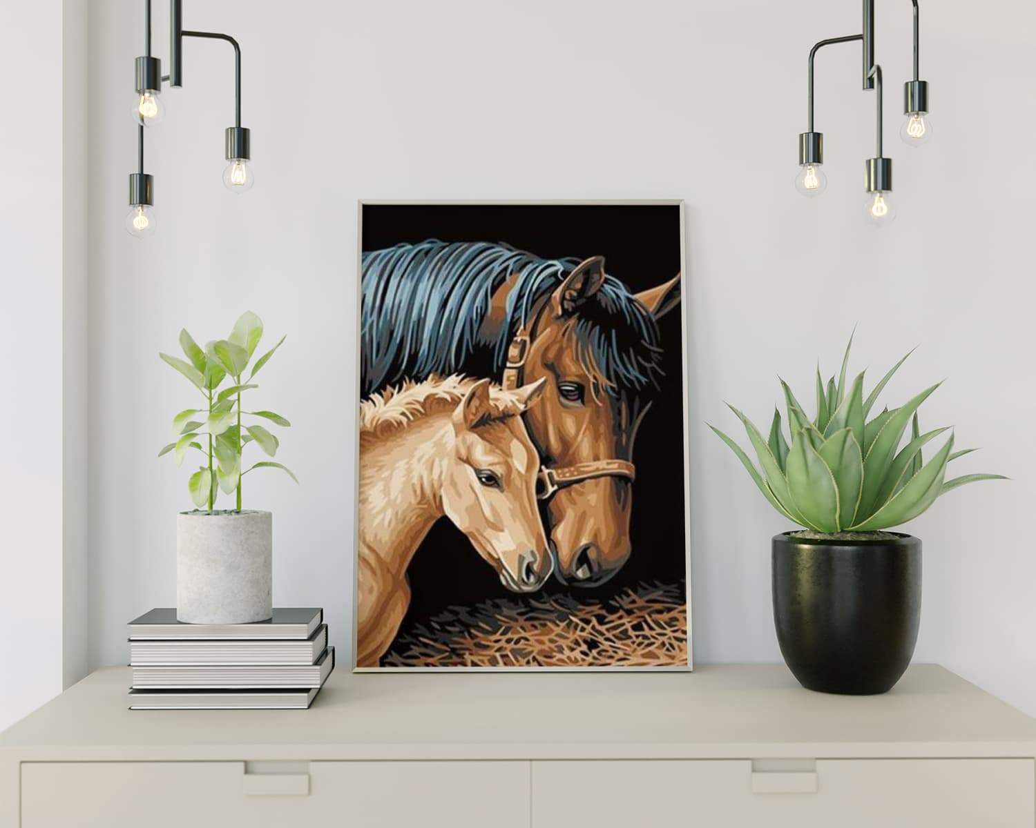 Schilderen op Nummer Paard en Veulen