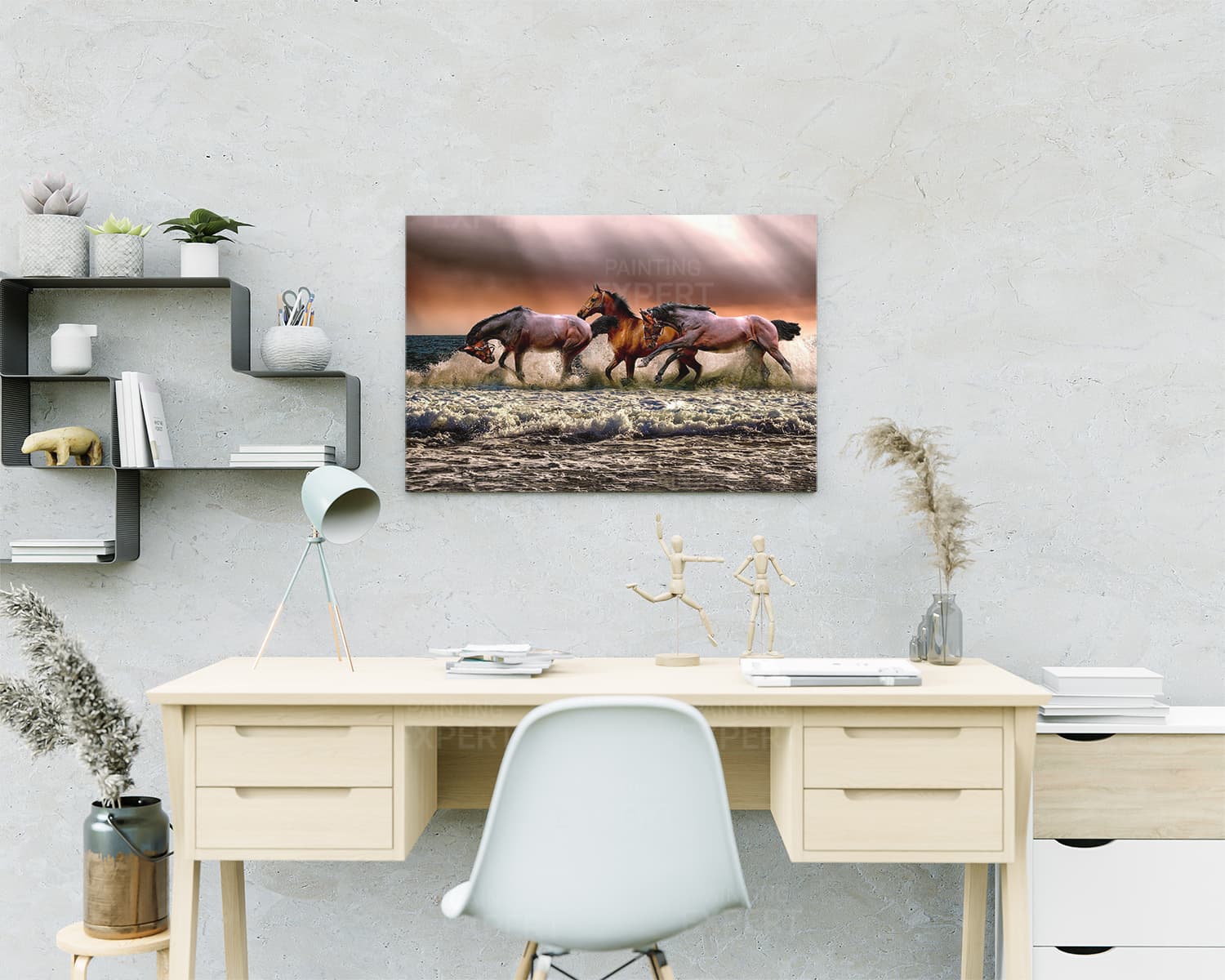 Schilderen op Nummer Paarden in de Zee