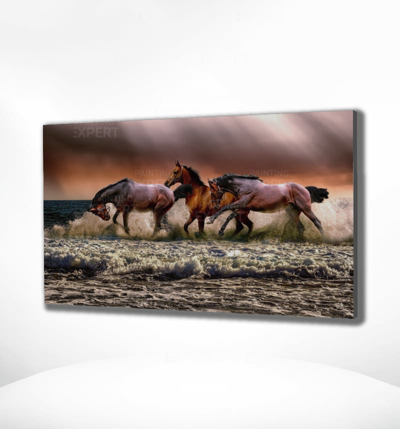 Schilderen op Nummer Paarden in de Zee