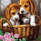 Schilderen op nummer 2 Puppy's