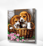 Schilderen op nummer 2 Puppy's-Painting Expert