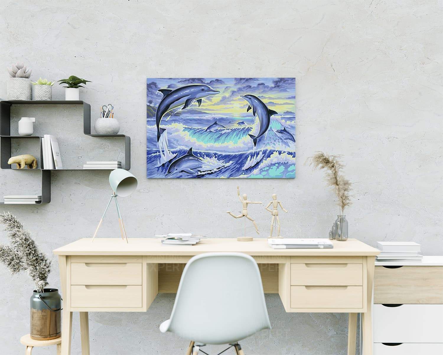 Schilderen op nummer 6 Dolfijnen