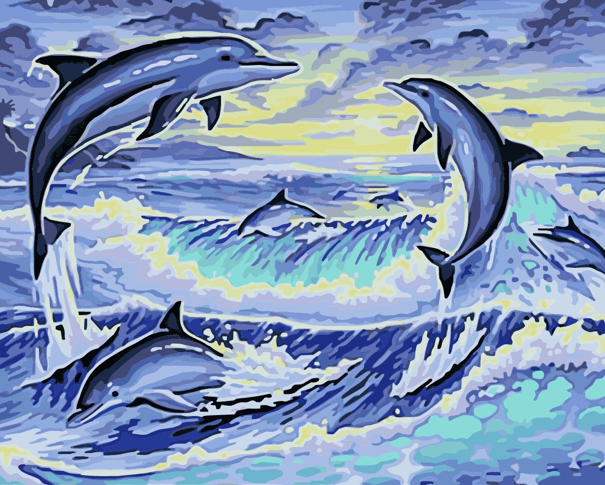 Schilderen op nummer 6 Dolfijnen