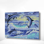 Schilderen op nummer 6 Dolfijnen