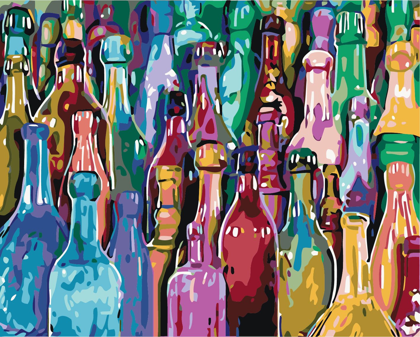 Schilderen op nummer Abstracte Flessen