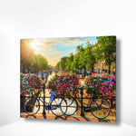 Schilderen op nummer Amsterdam Bloemetjes
