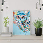 Schilderen op nummer Blauwe Uil