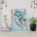 Schilderen op nummer Blauwe Uil